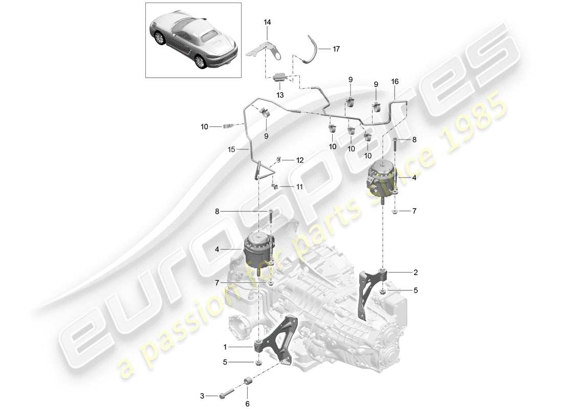 a part diagram from the porsche 2020 (718 boxster) parts catalogue