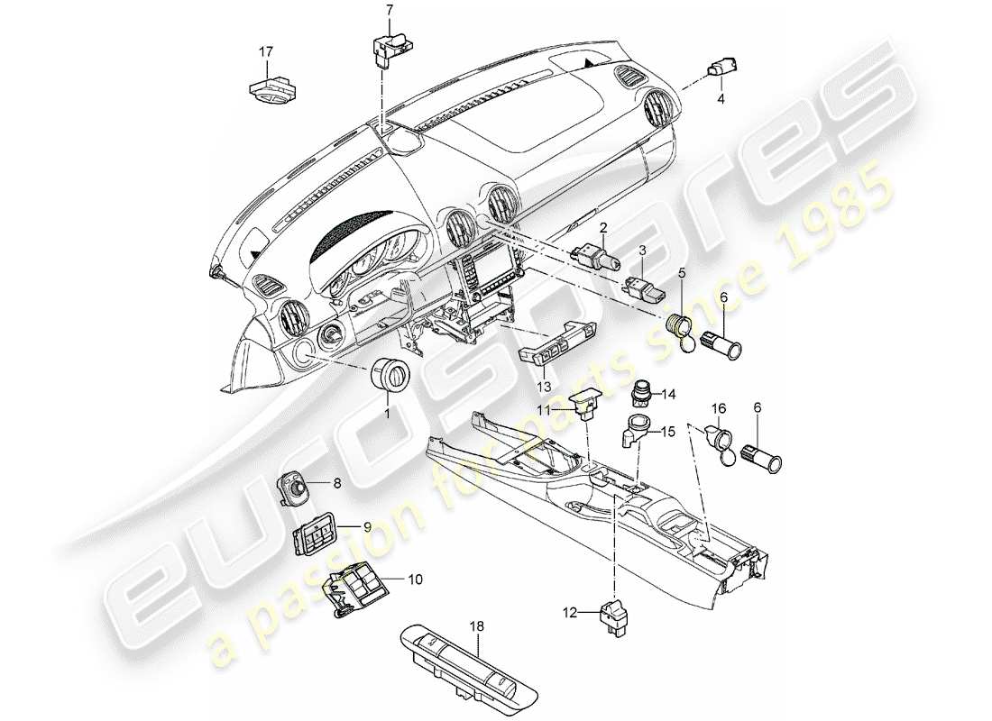 a part diagram from the porsche boxster parts catalogue