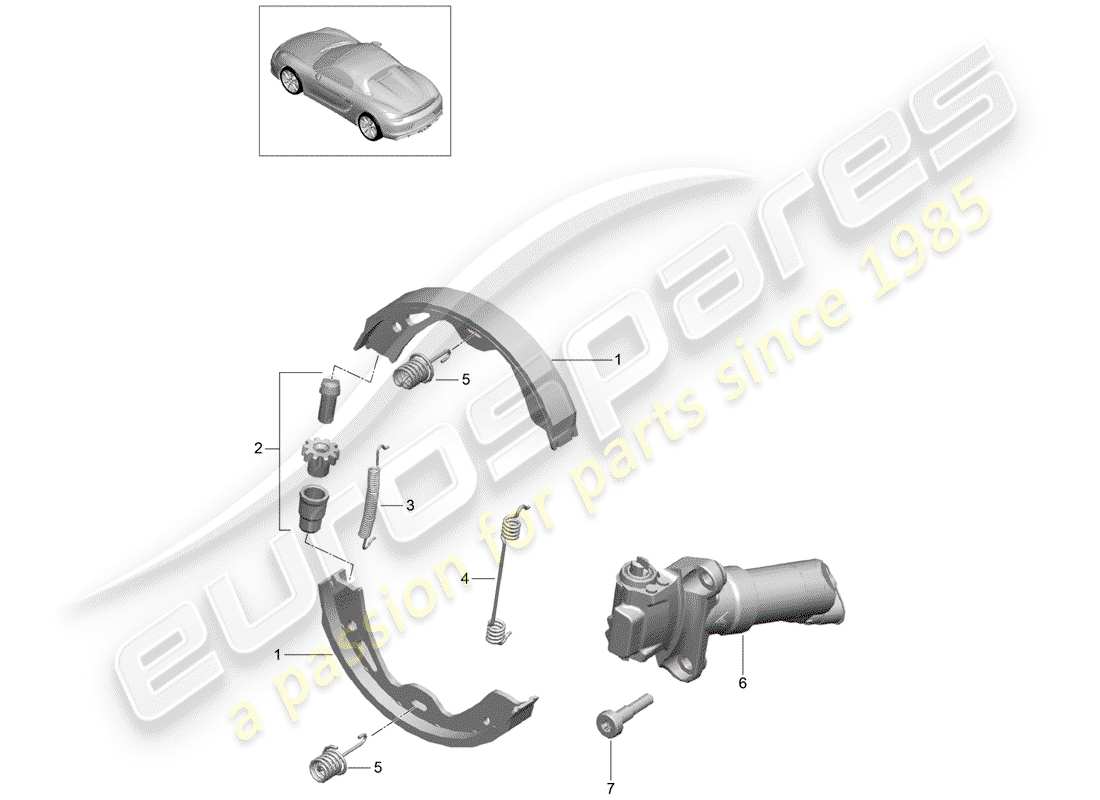 a part diagram from the porsche 2016 (981 boxster spyder) parts catalogue