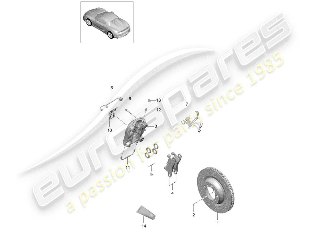 a part diagram from the porsche boxster parts catalogue