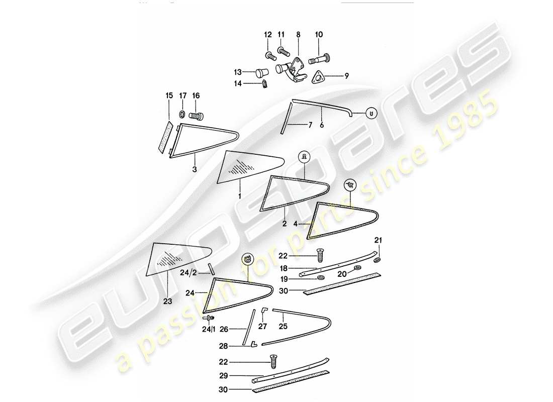a part diagram from the porsche 911 parts catalogue