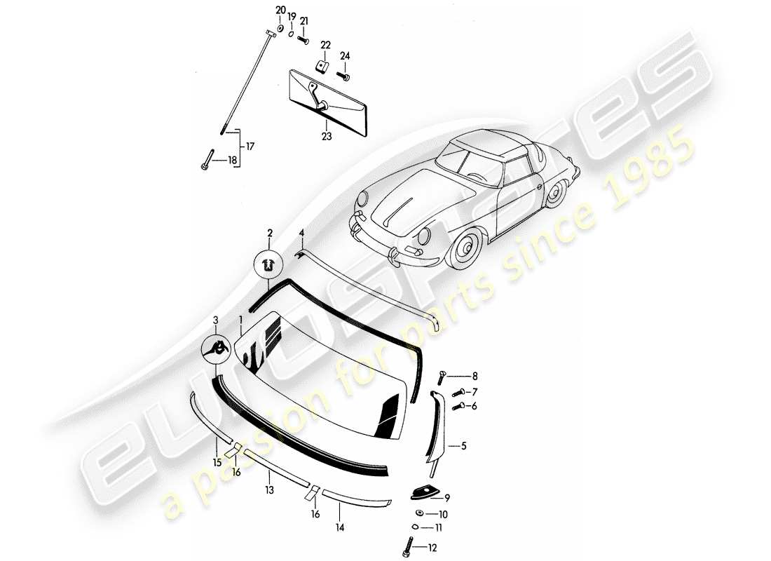 VIEW PARTS DIAGRAMS FROM THE PORSCHE 356 PARTS CATALOGUE a part diagram from the porsche 356 parts catalogue