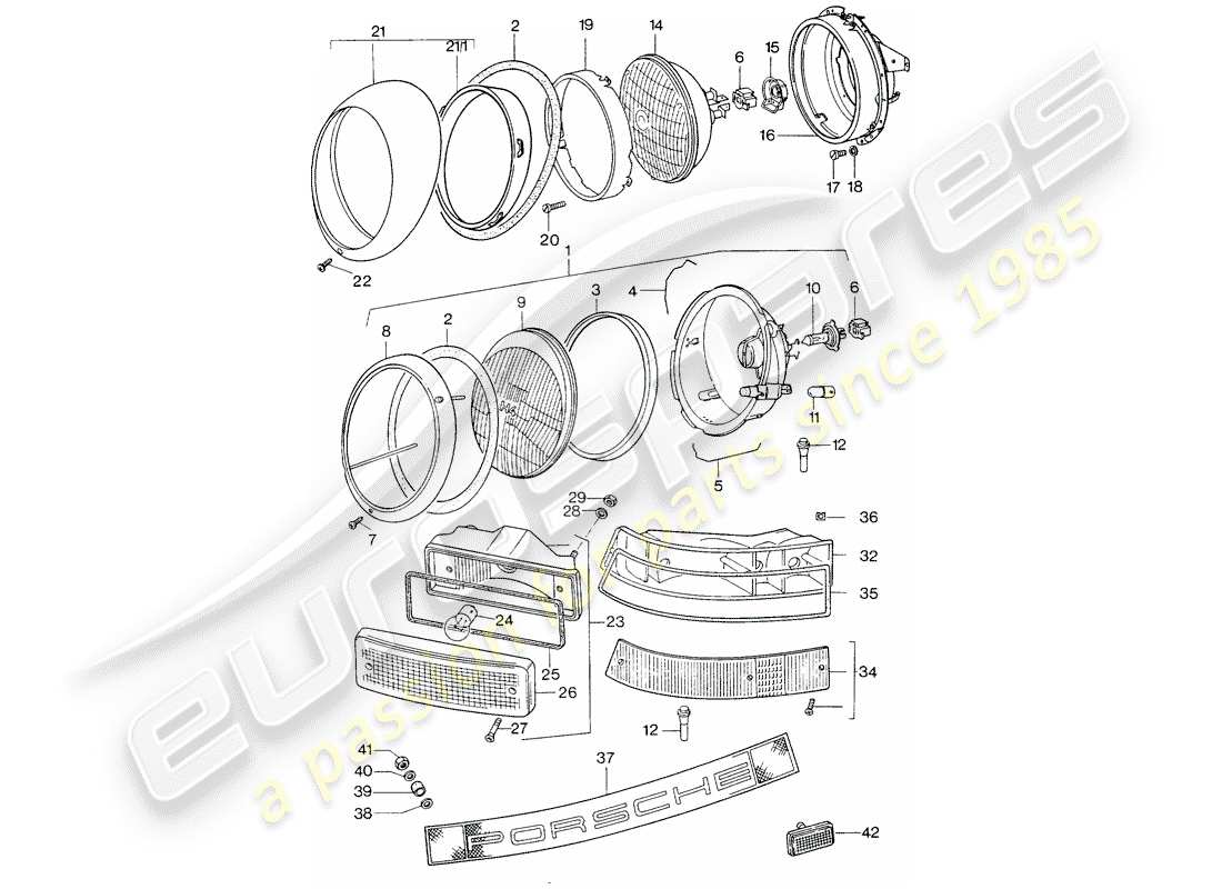 VIEW PARTS DIAGRAMS FROM THE PORSCHE 911 PARTS CATALOGUE a part diagram from the porsche 911 parts catalogue