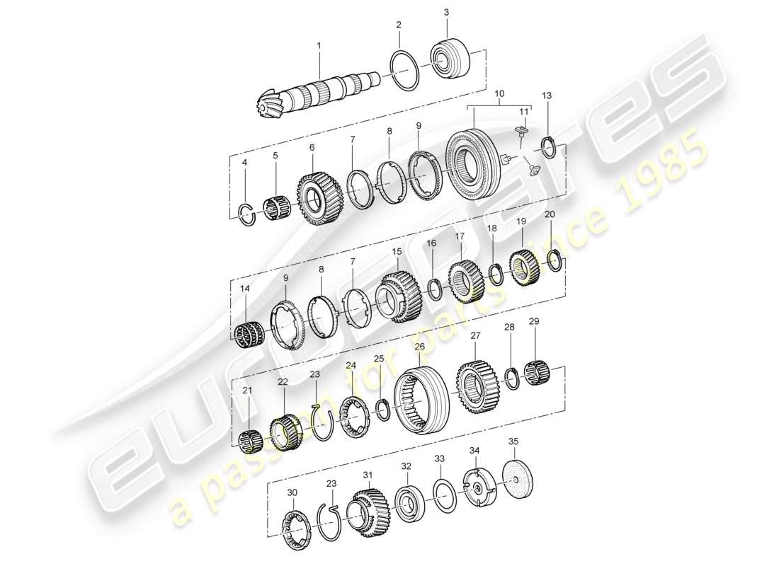 a part diagram from the porsche cayman parts catalogue