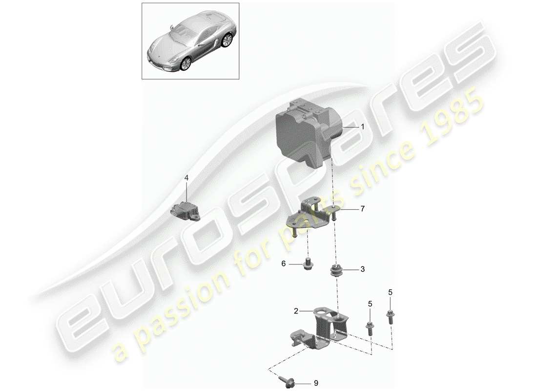 a part diagram from the porsche 2016 (981 cayman) parts catalogue