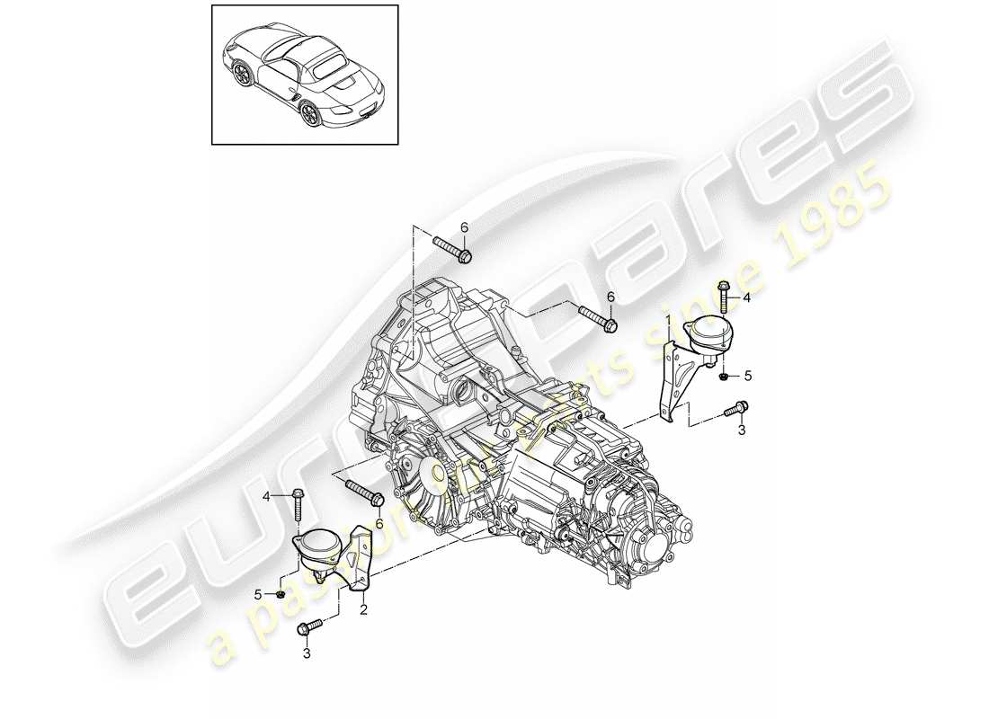 a part diagram from the porsche 2012 (987 boxster) parts catalogue