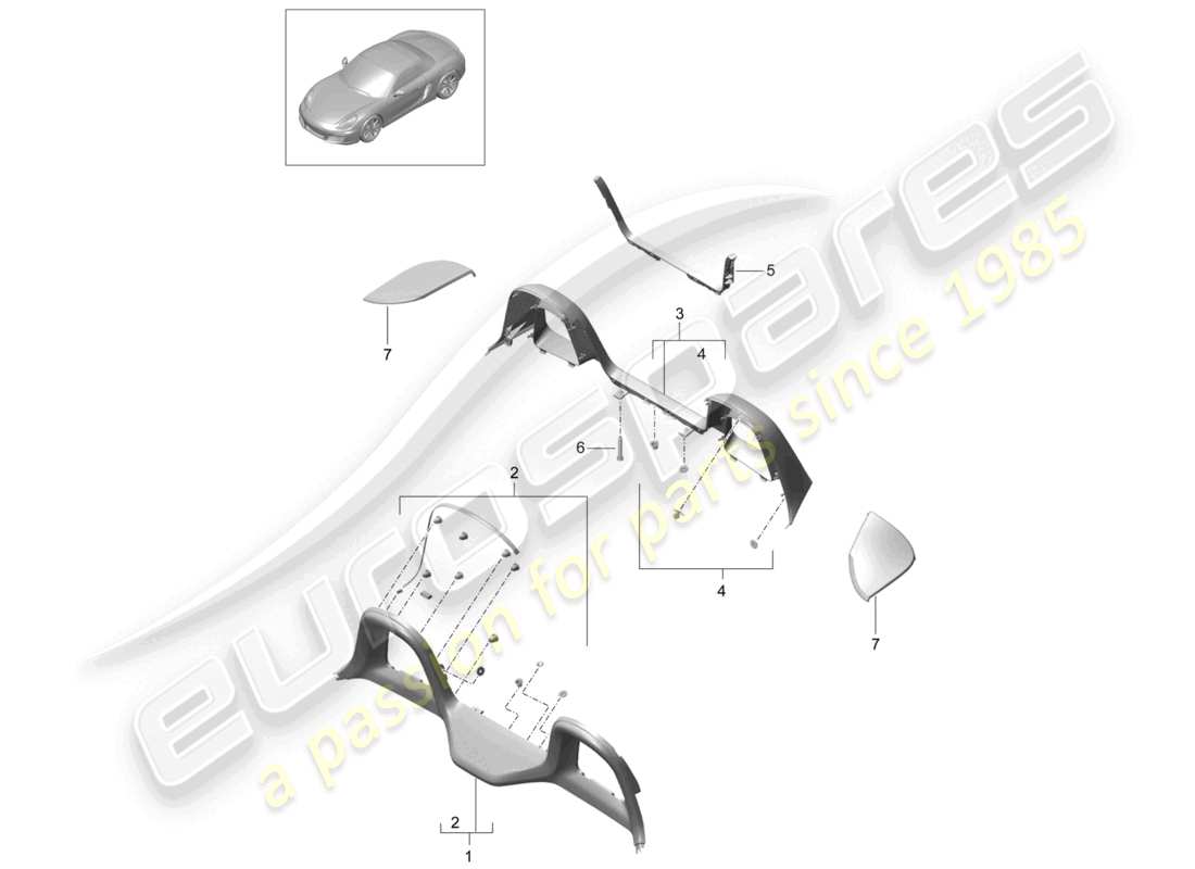 VIEW PARTS DIAGRAMS FROM THE PORSCHE BOXSTER PARTS CATALOGUE a part diagram from the porsche boxster parts catalogue
