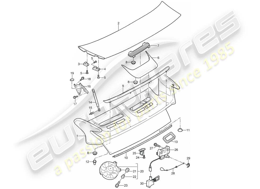 VIEW PARTS DIAGRAMS FROM THE PORSCHE 997 PARTS CATALOGUE a part diagram from the porsche 997 parts catalogue