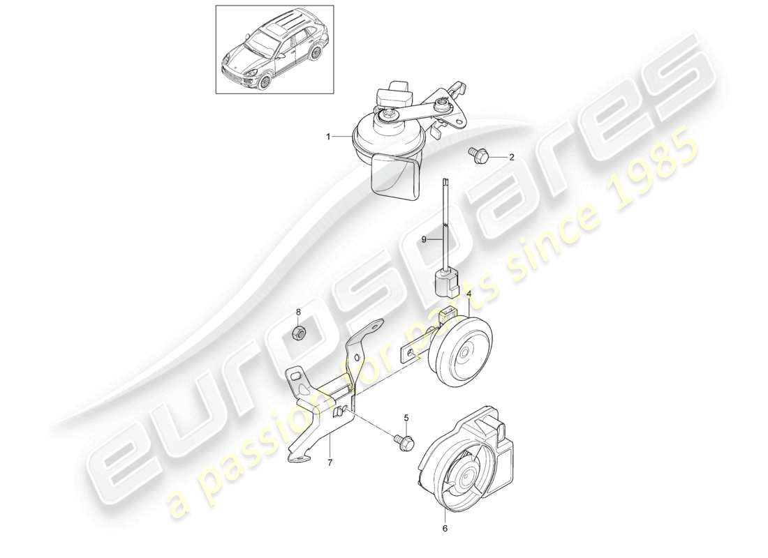 VIEW PARTS DIAGRAMS FROM THE PORSCHE CAYENNE PARTS CATALOGUE a part diagram from the porsche cayenne parts catalogue