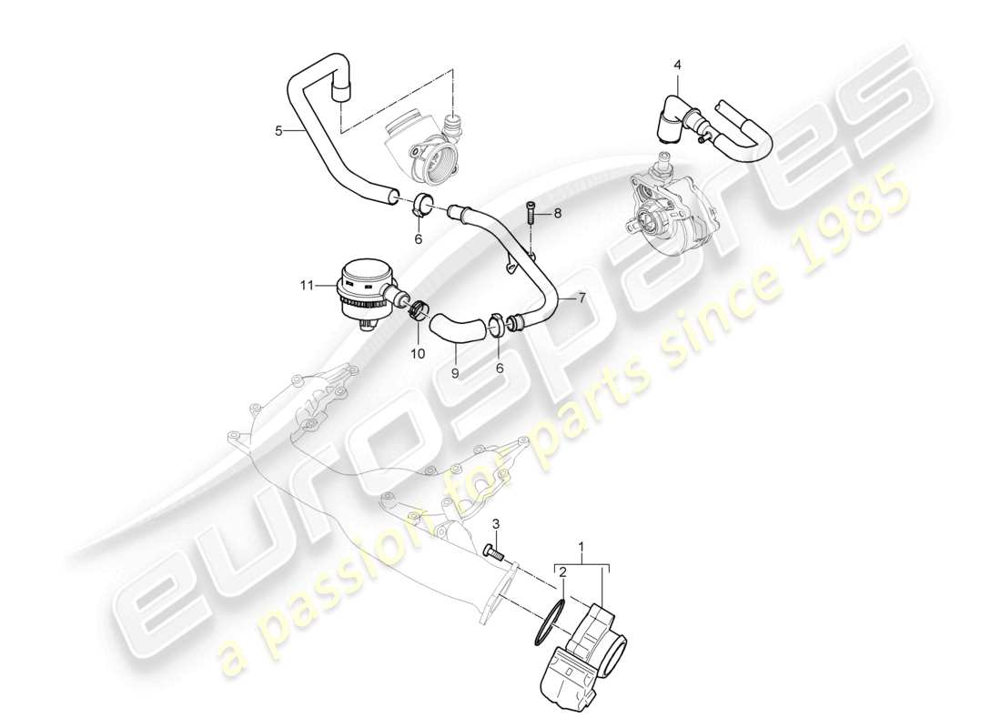 a part diagram from the porsche 2010 (cayenne e1 9pa) parts catalogue