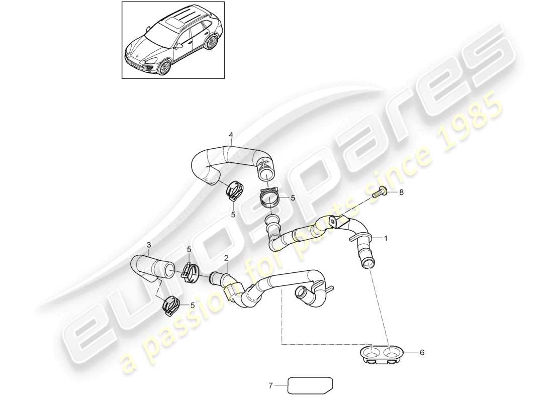 VIEW PARTS DIAGRAMS FROM THE PORSCHE CAYENNE PARTS CATALOGUE a part diagram from the porsche cayenne parts catalogue