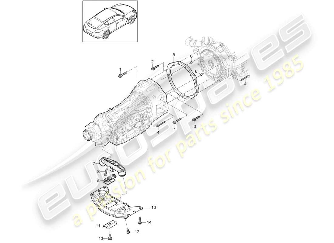a part diagram from the porsche panamera parts catalogue