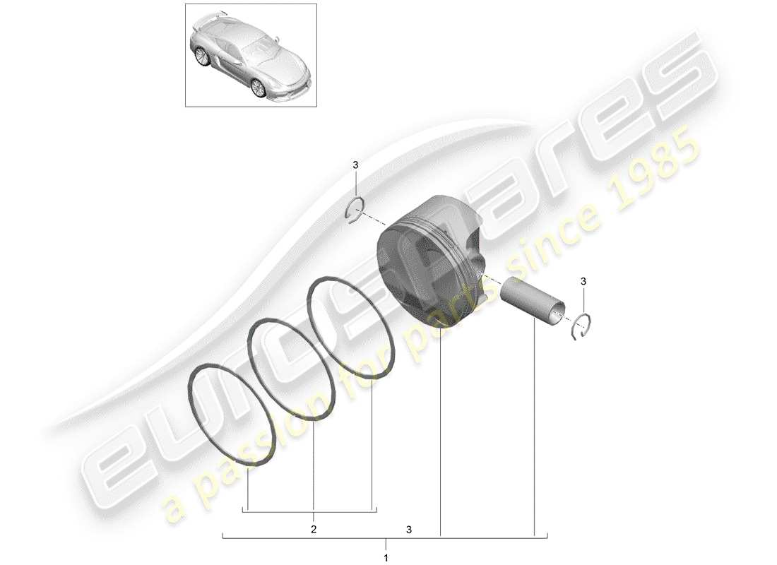 a part diagram from the porsche 2016 (981 cayman gt4) parts catalogue