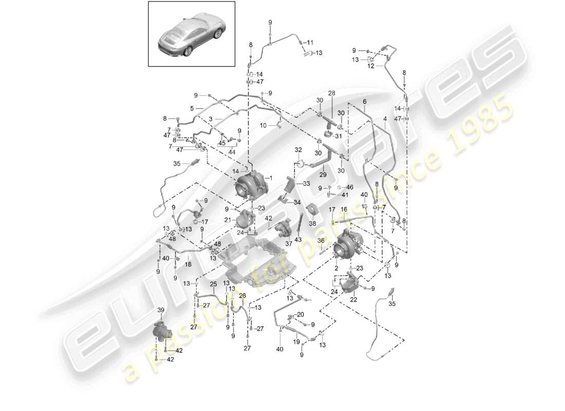 VIEW PARTS DIAGRAMS FROM THE PORSCHE 991 PARTS CATALOGUE a part diagram from the porsche 991 parts catalogue