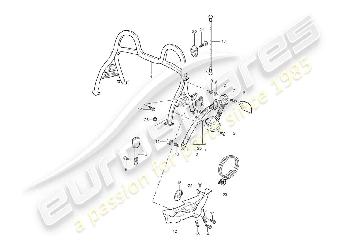 a part diagram from the porsche 2002 (986 boxster) parts catalogue