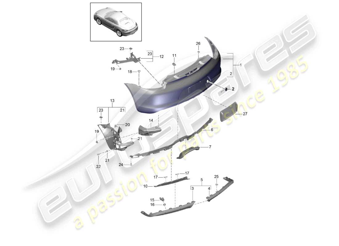a part diagram from the porsche 2016 (981 boxster) parts catalogue