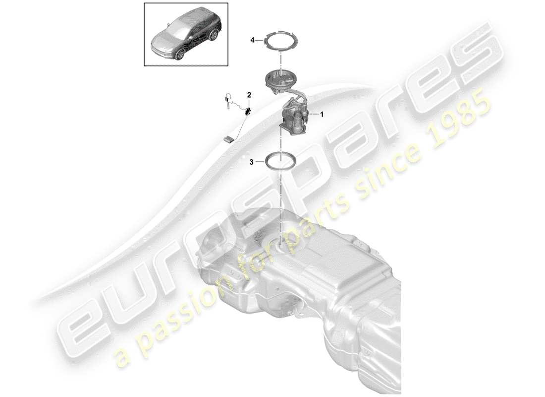 a part diagram from the porsche 2020 (cayenne e3 9ya/9yb) parts catalogue