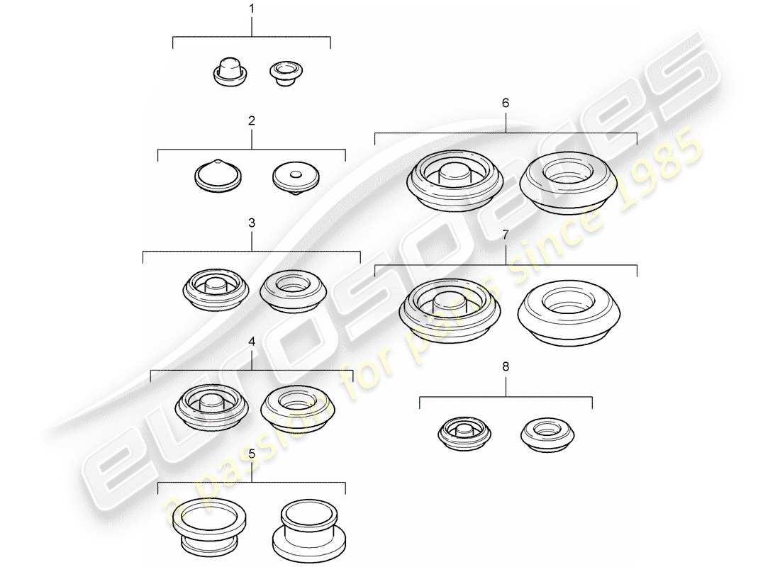 a part diagram from the porsche 2005 (987 boxster) parts catalogue