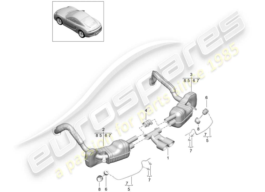 a part diagram from the porsche cayman parts catalogue