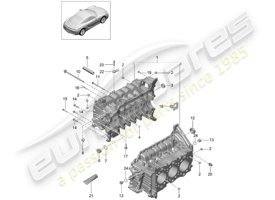 a part diagram from the porsche cayman parts catalogue