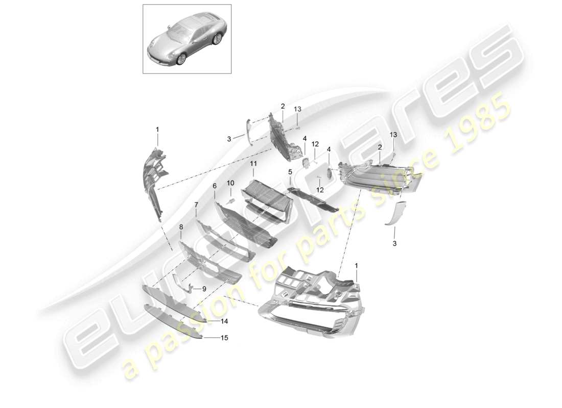 a part diagram from the porsche 2019 (991-2) parts catalogue