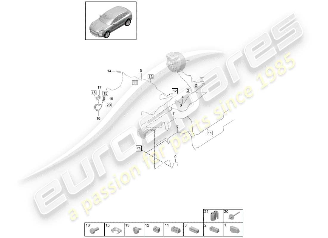 a part diagram from the porsche macan parts catalogue