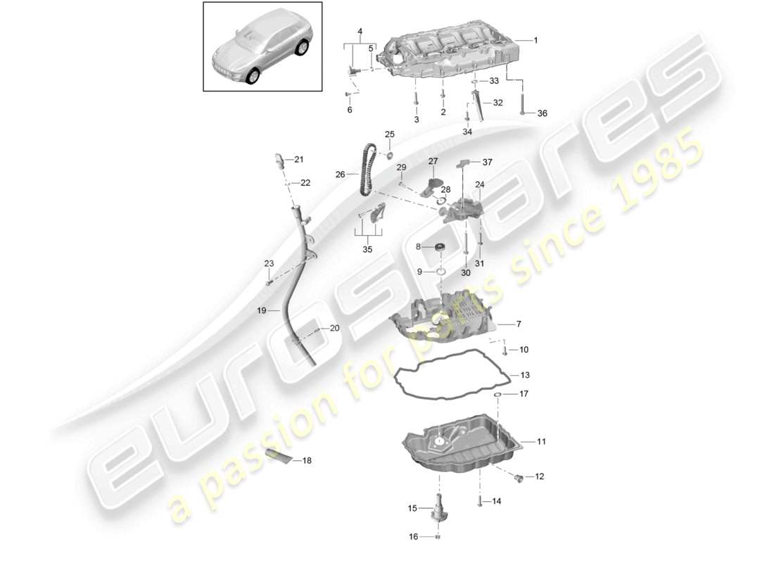 VIEW PARTS DIAGRAMS FROM THE PORSCHE MACAN PARTS CATALOGUE a part diagram from the porsche macan parts catalogue