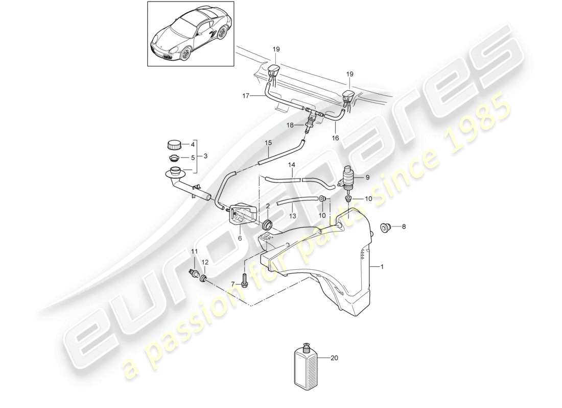 a part diagram from the porsche 2010 (987 cayman) parts catalogue