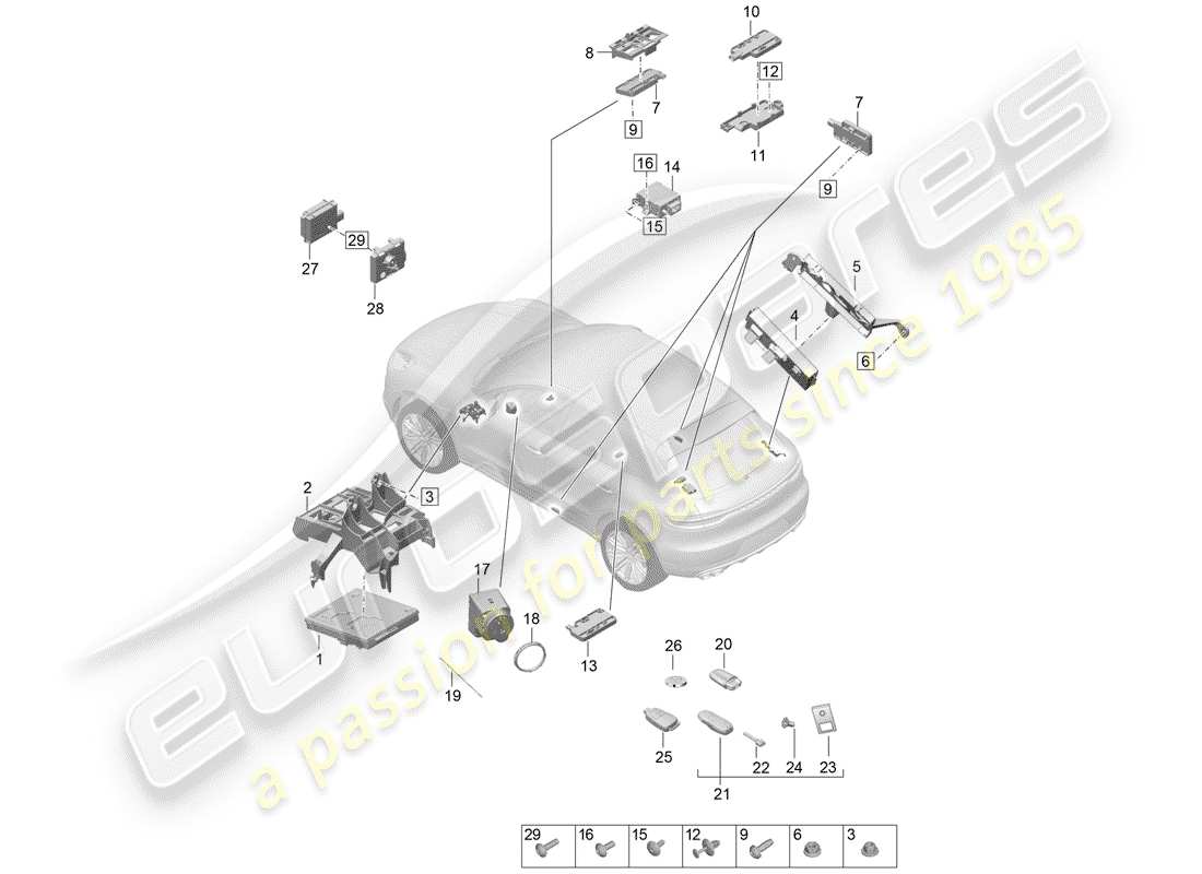 a part diagram from the porsche 2020 (macan) parts catalogue