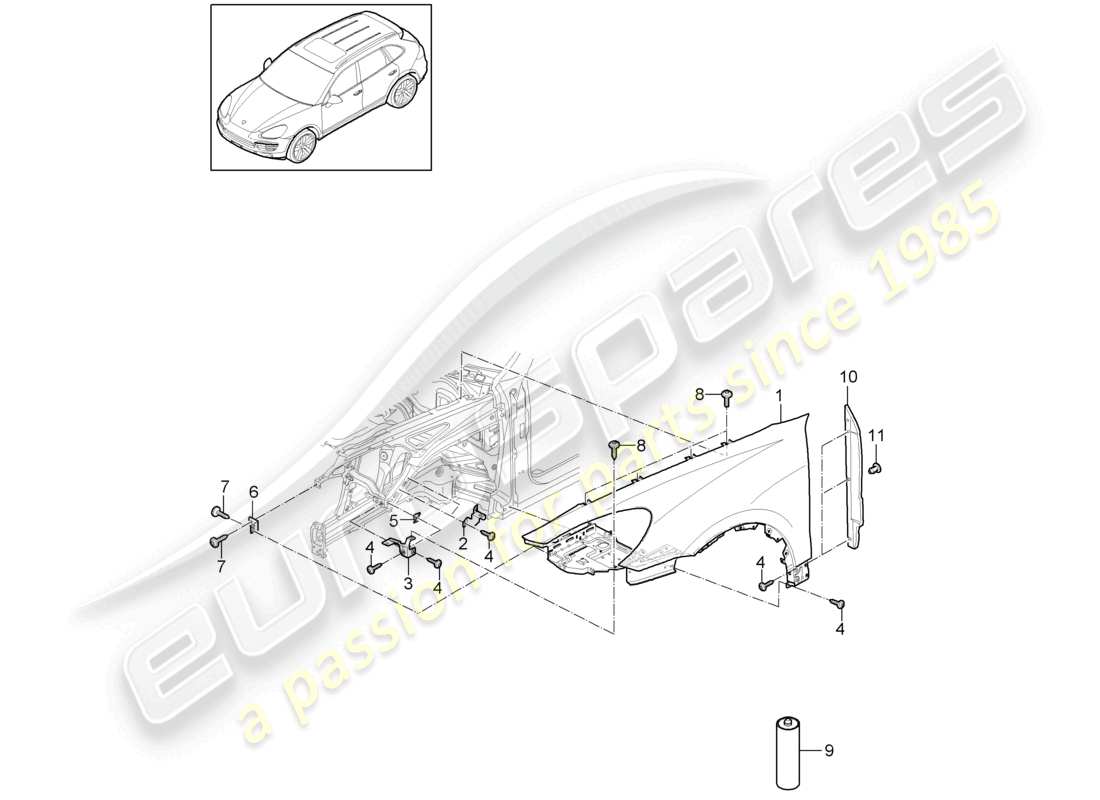 a part diagram from the porsche cayenne parts catalogue