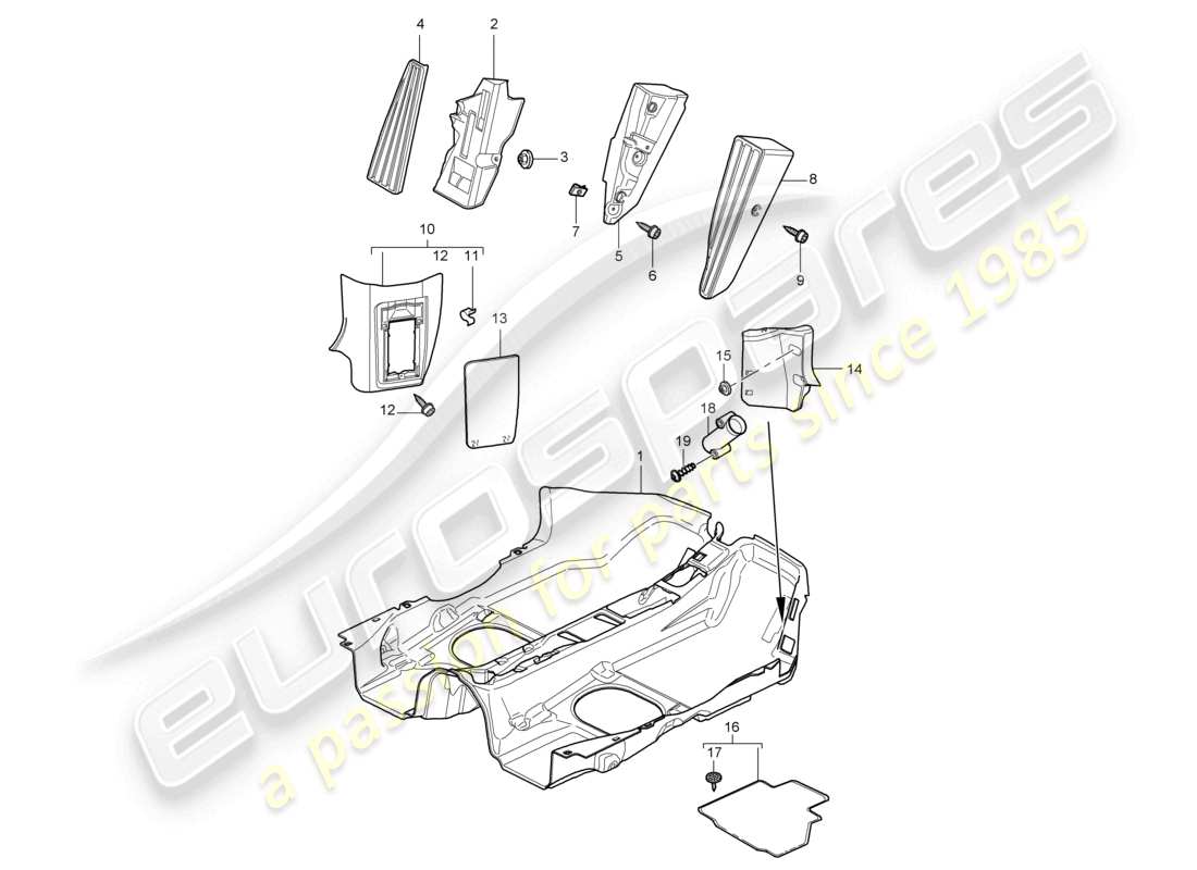 a part diagram from the porsche 2006 (987 cayman) parts catalogue