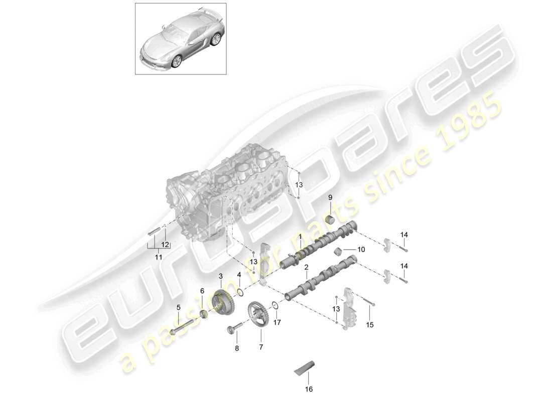 VIEW PARTS DIAGRAMS FROM THE PORSCHE CAYMAN PARTS CATALOGUE a part diagram from the porsche cayman parts catalogue