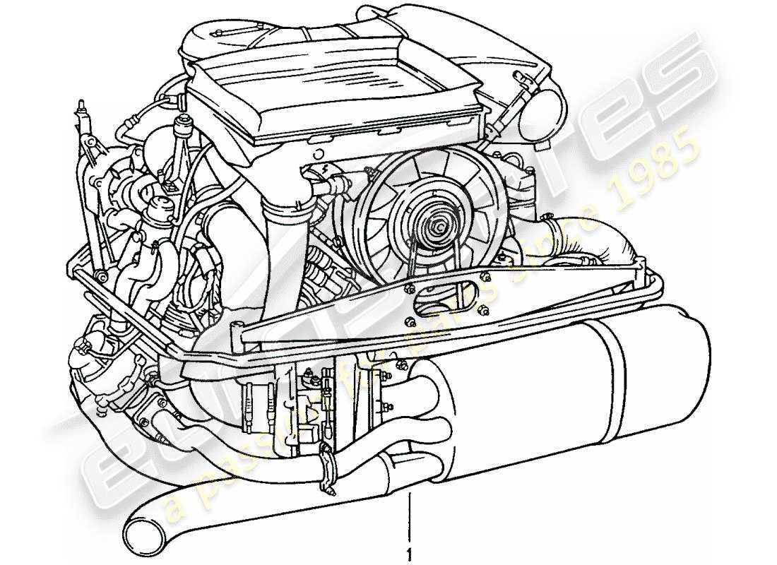 a part diagram from the porsche 1989 (refurbished and exchange catalogue) parts catalogue