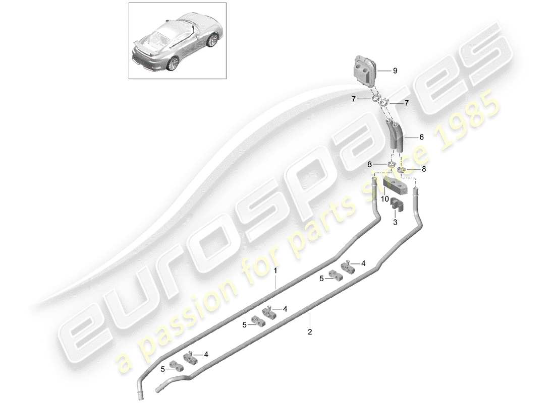VIEW PARTS DIAGRAMS FROM THE PORSCHE 991 PARTS CATALOGUE a part diagram from the porsche 991 parts catalogue