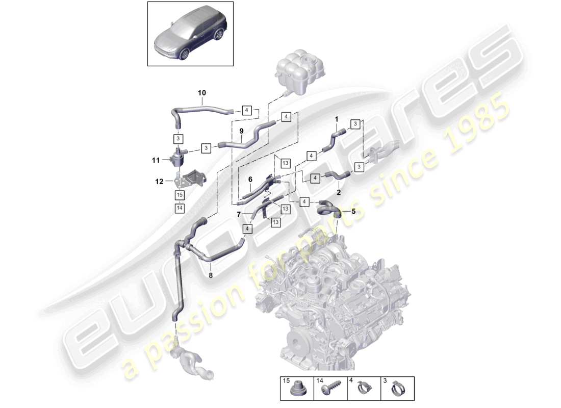 a part diagram from the porsche 2020 (cayenne e3 9ya/9yb) parts catalogue