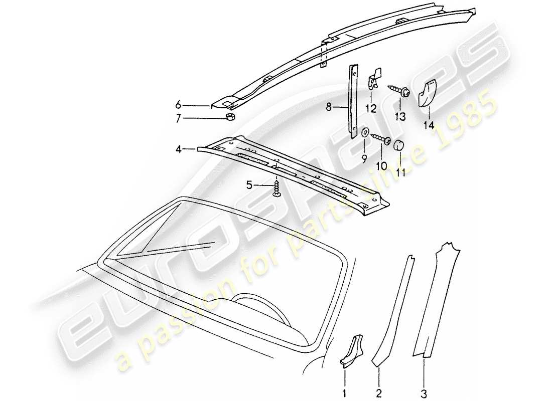 a part diagram from the porsche 993 parts catalogue