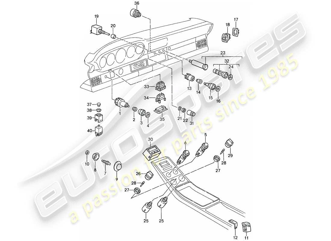 a part diagram from the porsche 959 parts catalogue
