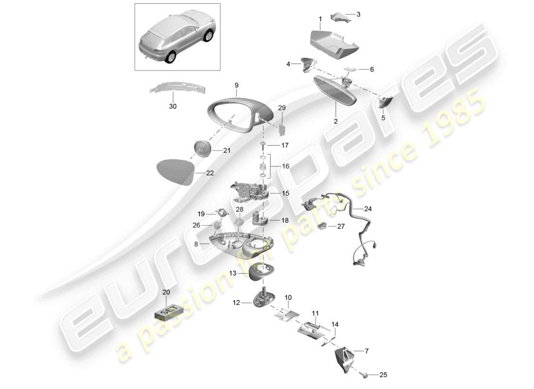 a part diagram from the porsche 2015 (macan) parts catalogue