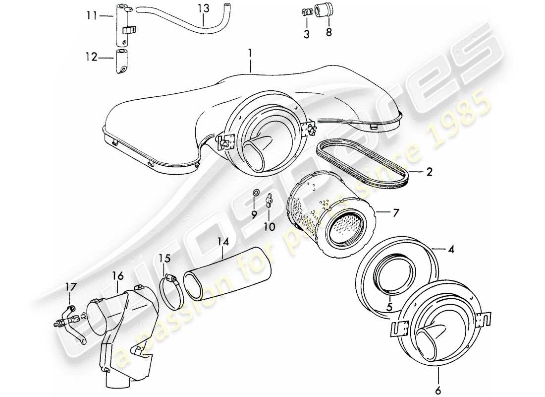 a part diagram from the porsche 1971 (911) parts catalogue