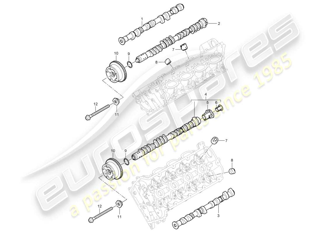 a part diagram from the porsche 2010 (cayenne e1 9pa) parts catalogue
