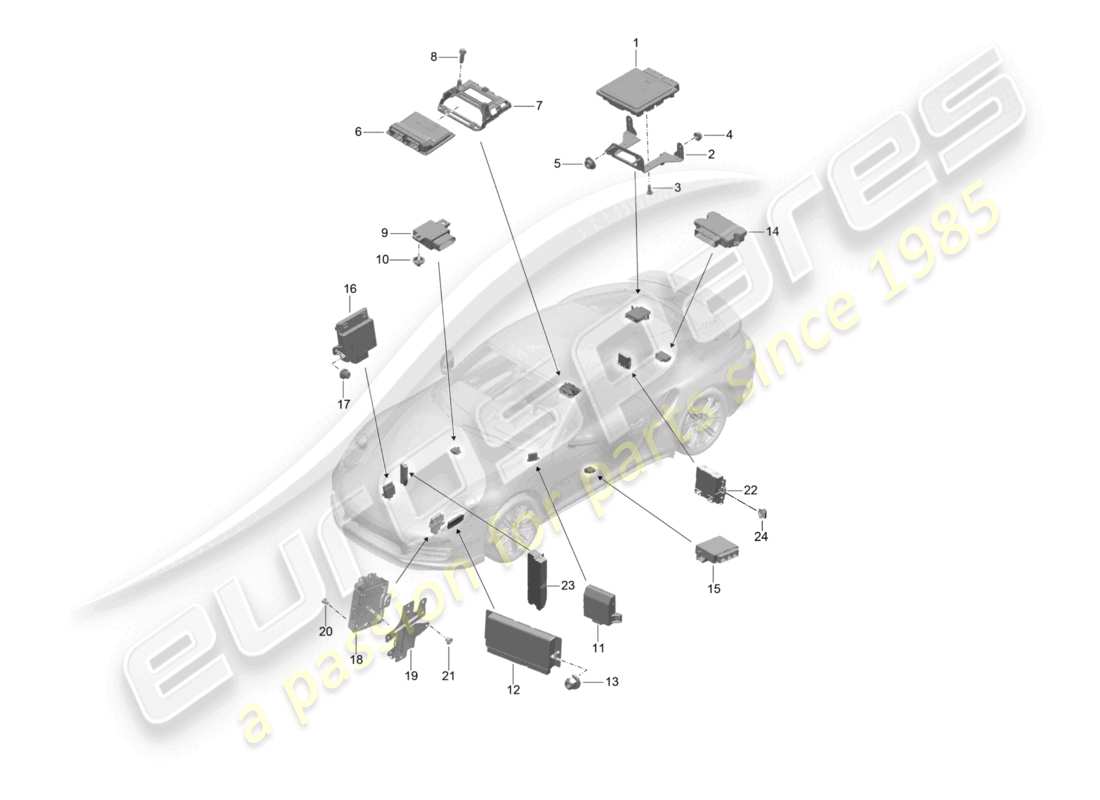a part diagram from the porsche 991 parts catalogue