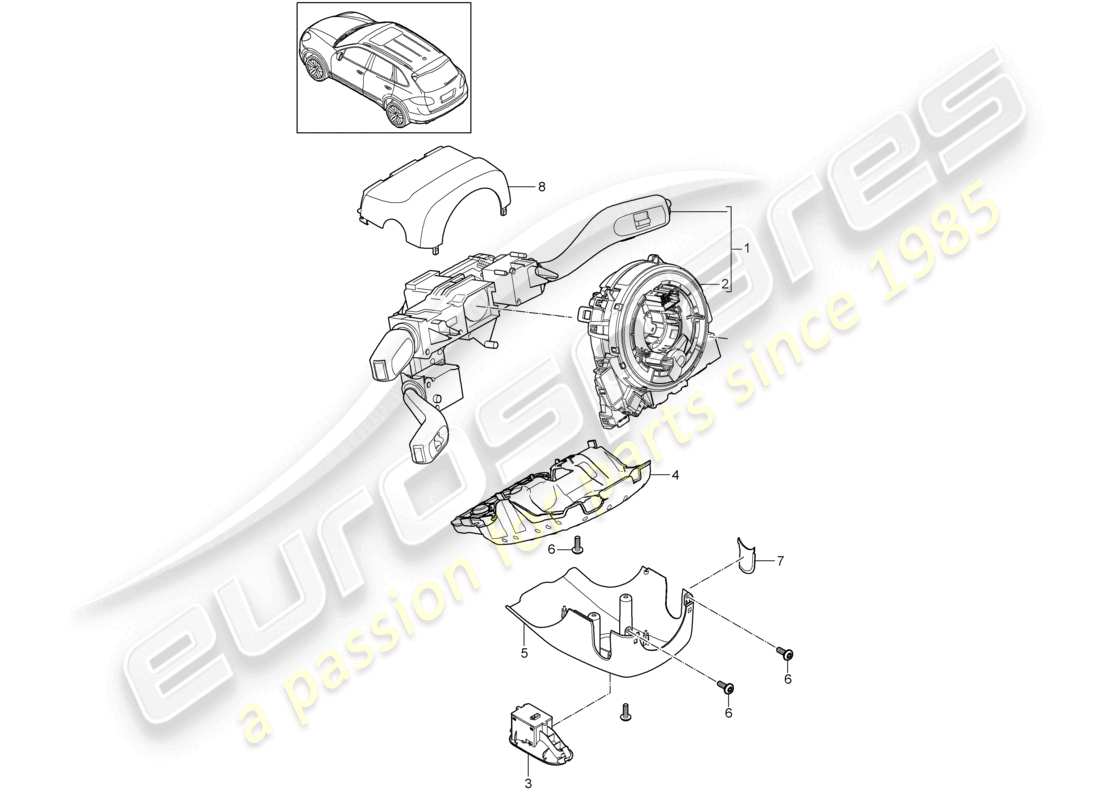VIEW PARTS DIAGRAMS FROM THE PORSCHE CAYENNE PARTS CATALOGUE a part diagram from the porsche cayenne parts catalogue