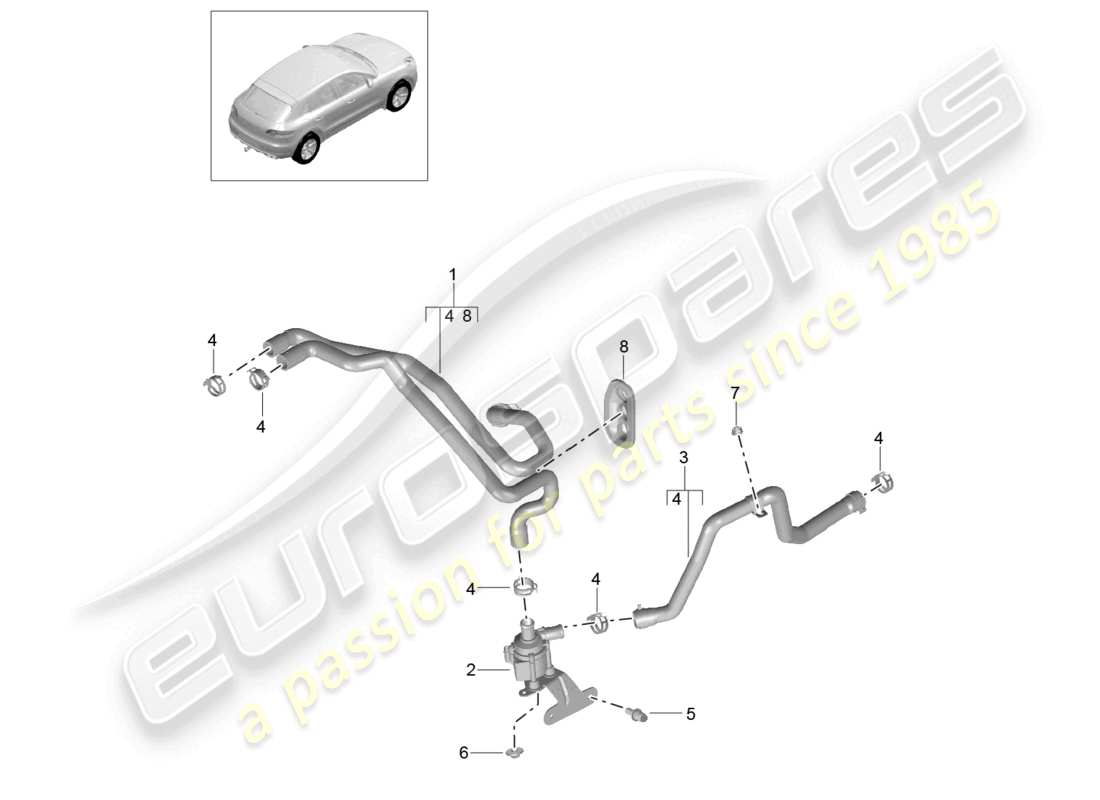 VIEW PARTS DIAGRAMS FROM THE PORSCHE MACAN PARTS CATALOGUE a part diagram from the porsche macan parts catalogue