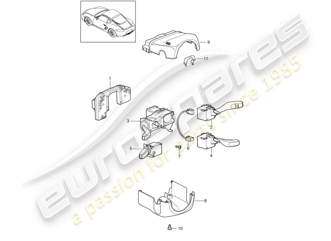 a part diagram from the porsche 2012 (987 cayman) parts catalogue