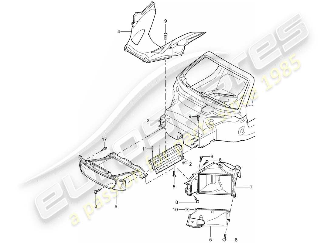 VIEW PARTS DIAGRAMS FROM THE PORSCHE CARRERA GT PARTS CATALOGUE a part diagram from the porsche carrera gt parts catalogue