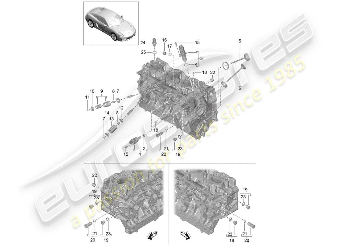 VIEW PARTS DIAGRAMS FROM THE PORSCHE CAYMAN PARTS CATALOGUE a part diagram from the porsche cayman parts catalogue