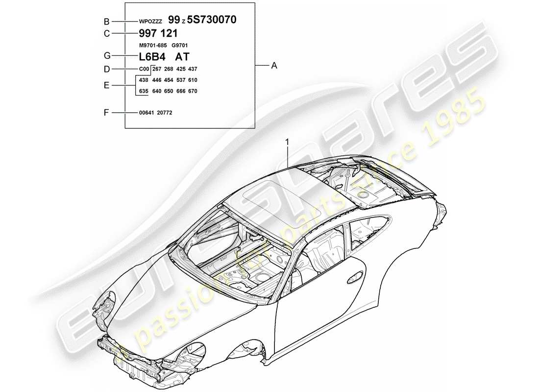 a part diagram from the porsche 997 parts catalogue