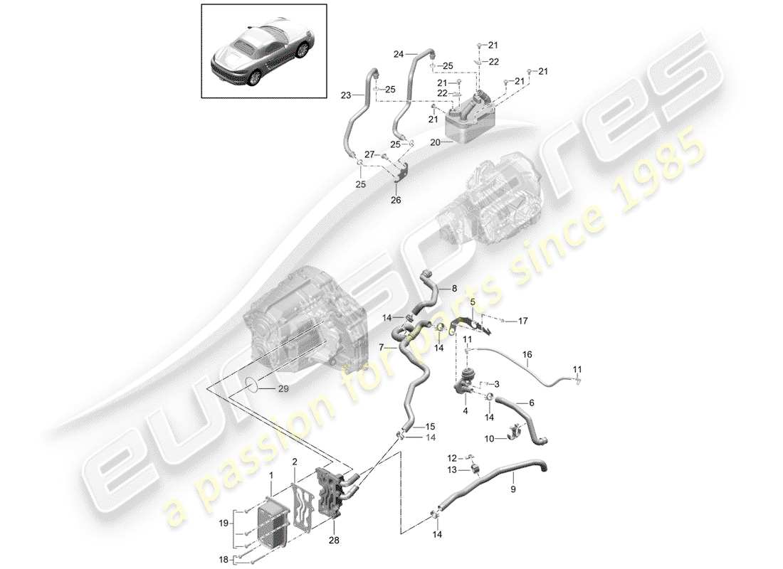 a part diagram from the porsche 2017 (718 boxster) parts catalogue