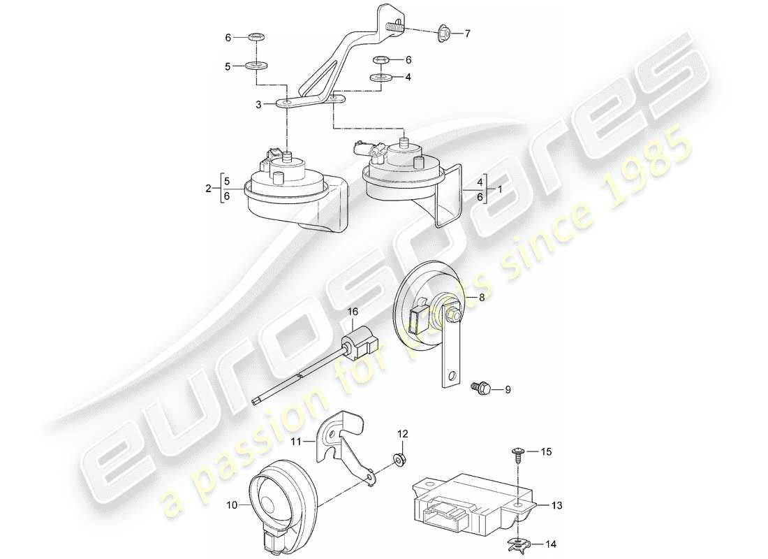 a part diagram from the porsche 2006 (987 boxster) parts catalogue