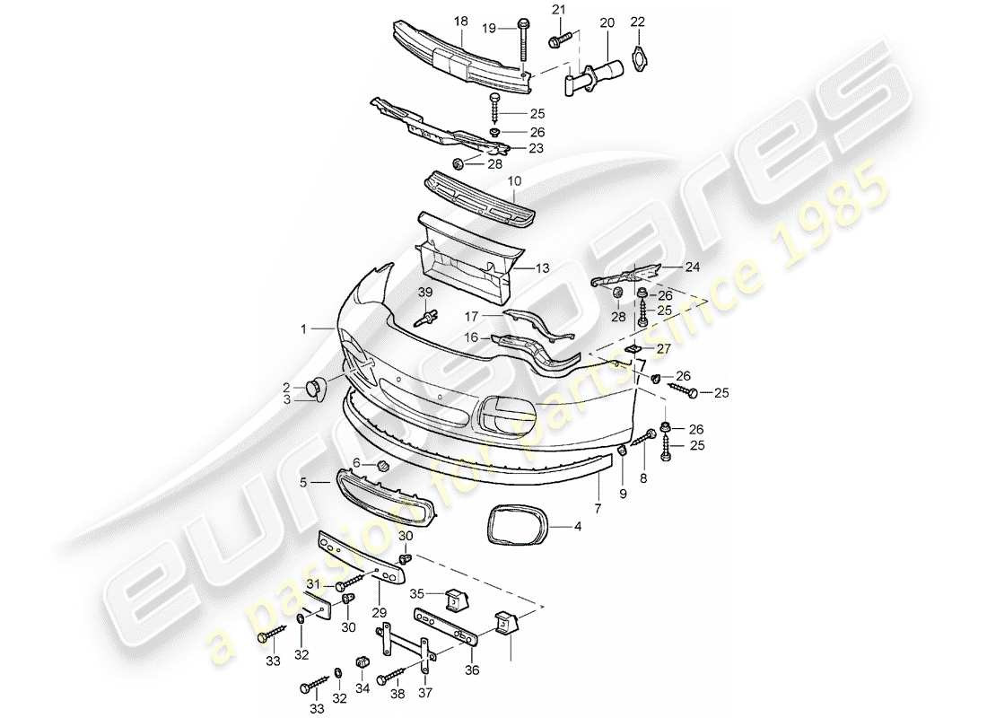 a part diagram from the porsche 2004 (996 turbo / gt2) parts catalogue